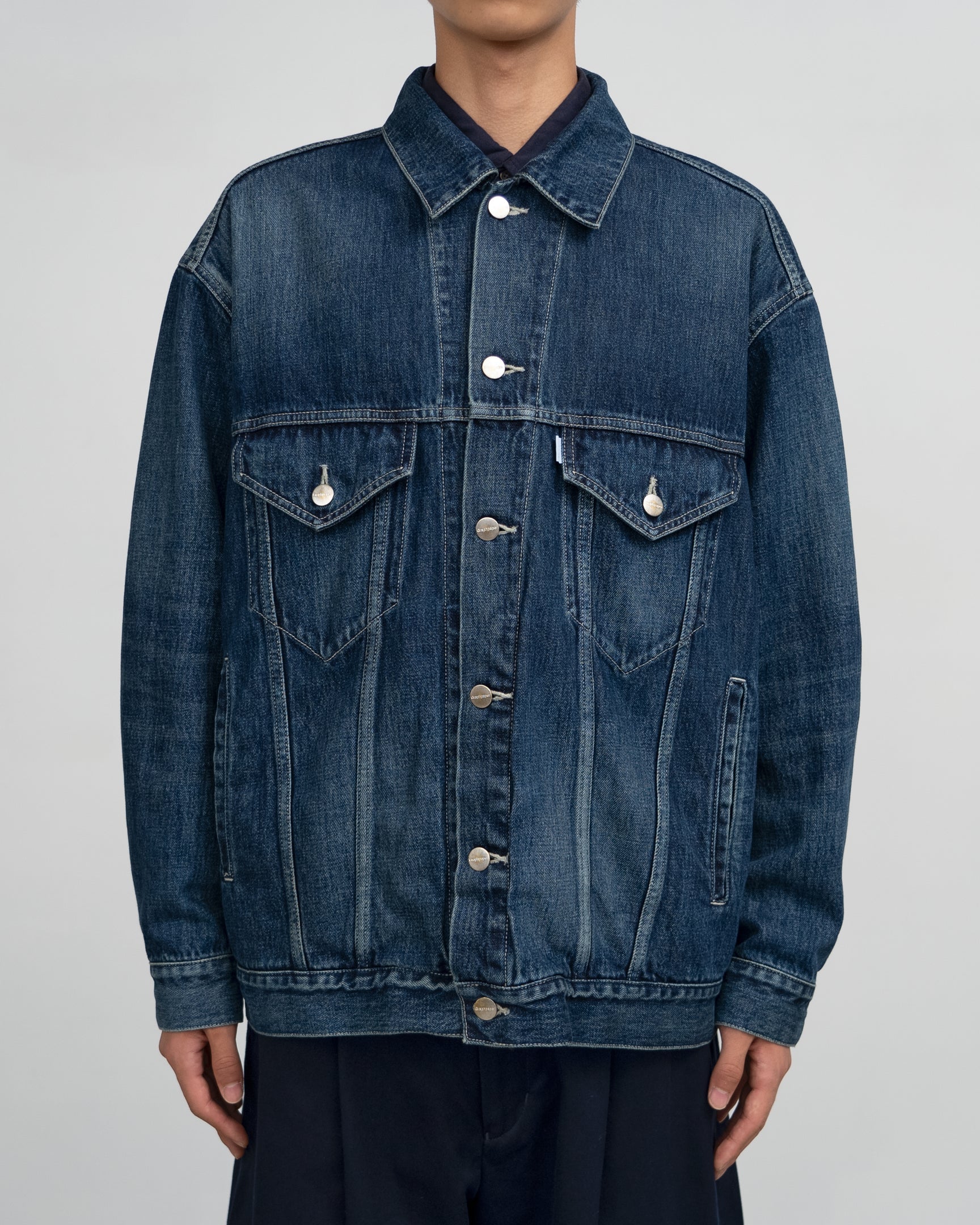 Graphpaper Selvage Denim Trucker Jacket - Dark Fade